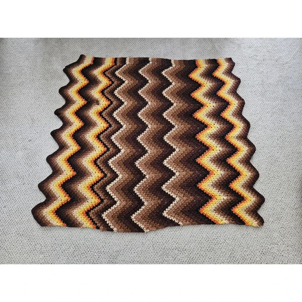 Vintage Grandma's Crochet Afghan Blanket 44